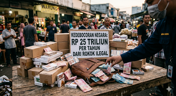 Kebocoran Rp 25 Triliun per Tahun dari Rokok Ilegal,Ancaman Nyata bagi Pembiayaan Program Prioritas 1Gemini_Generated_Image_u5b3puu5b3puu5b3.png